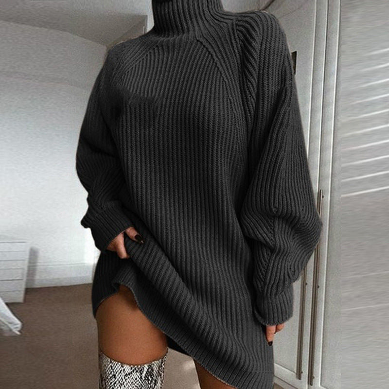 Lange Stoffe Midi jurk met Col voor Dames