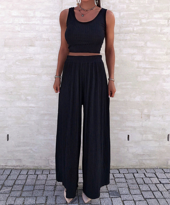 Zachte Rib Set Zwart