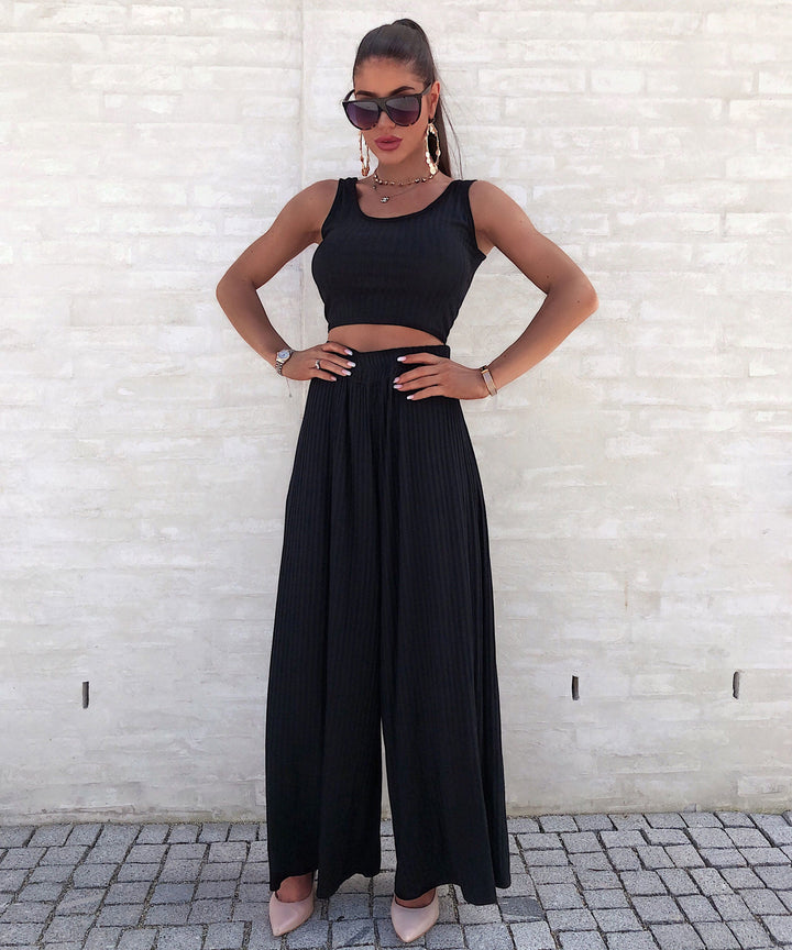 Zachte Rib Set Zwart