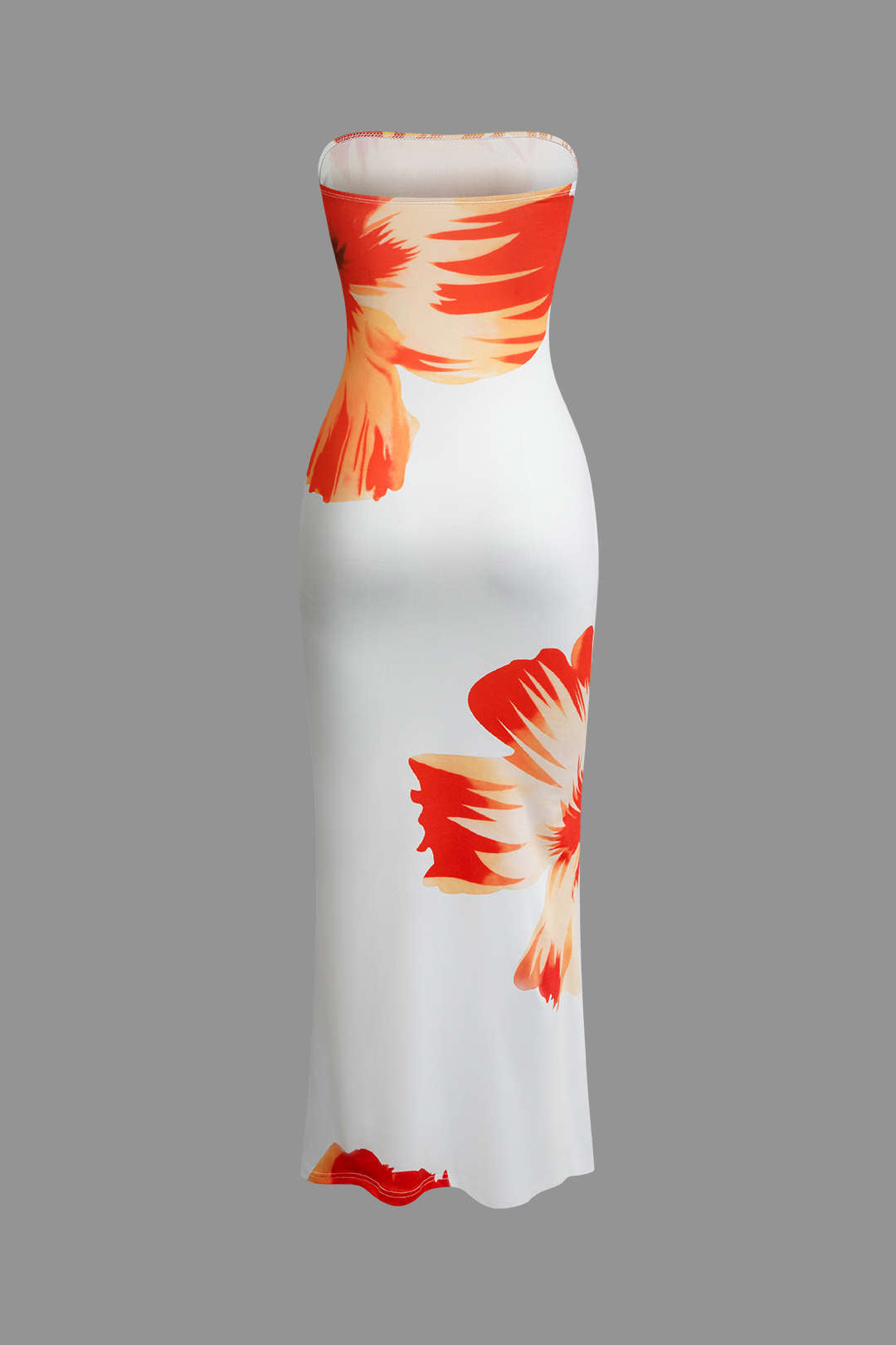 Zonnige Bloemen Strapless Midi Jurk