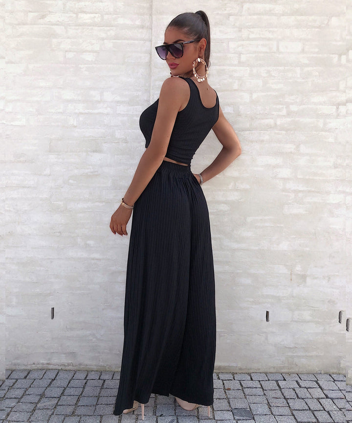 Zachte Rib Set Zwart