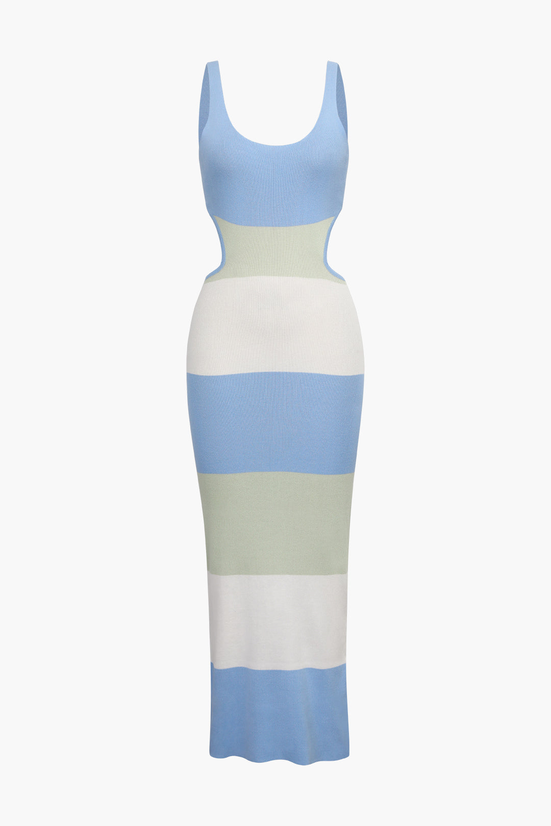 Multikleurige Gestreepte Maxidress met Open Rug
