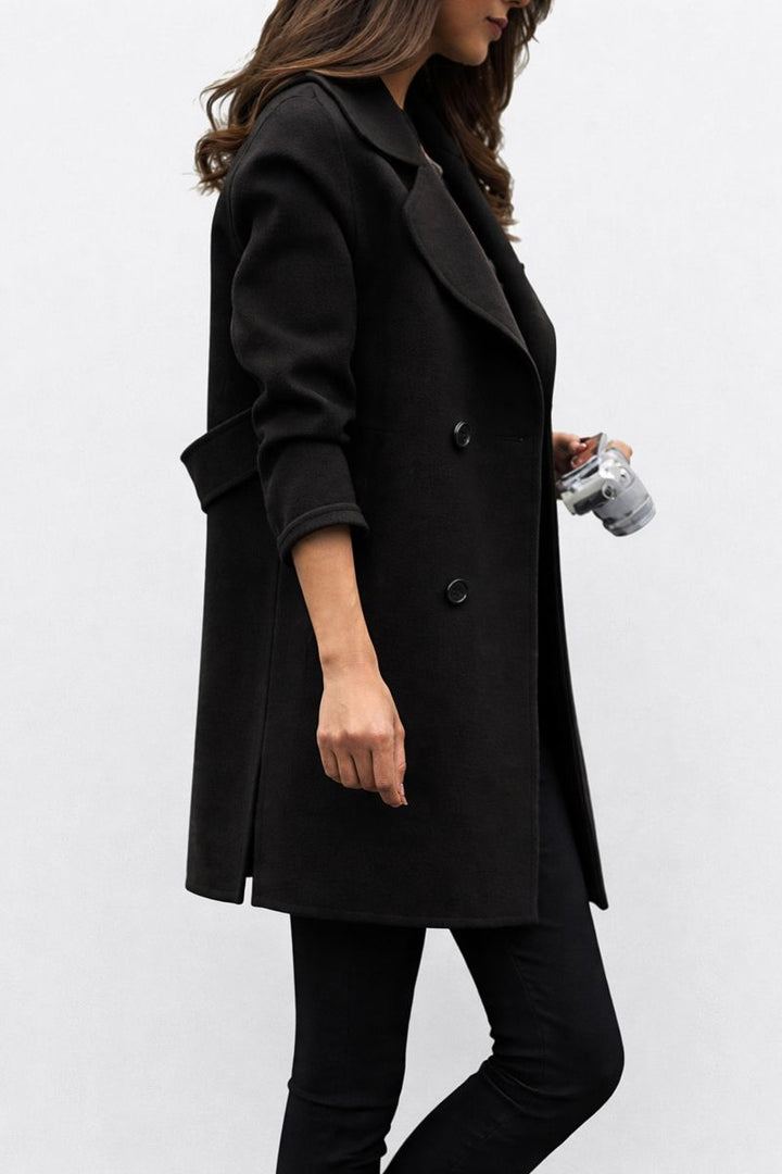 Dames Trenchcoat Winter Met Dubbele Knopen | Lang