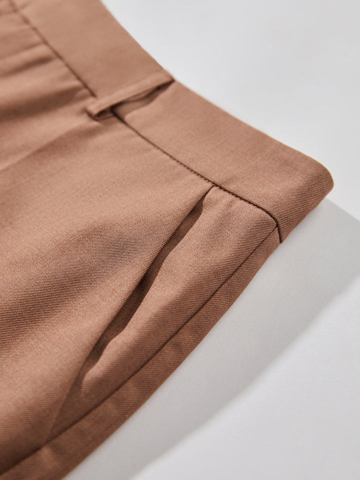 High Waisted Straight Leg Broek