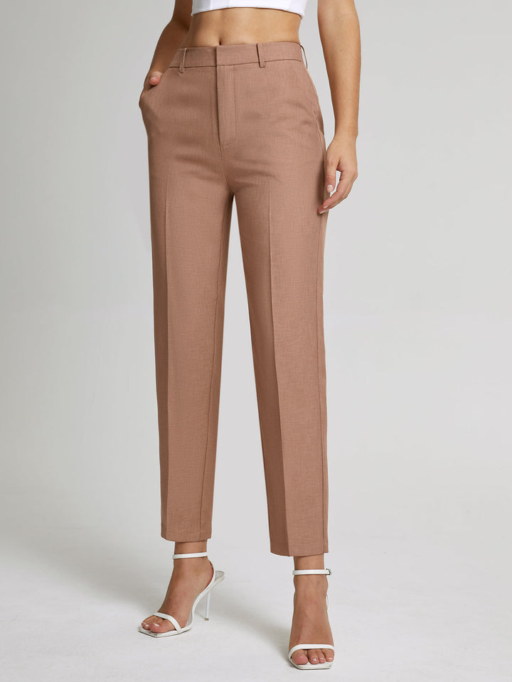 High Waisted Straight Leg Broek