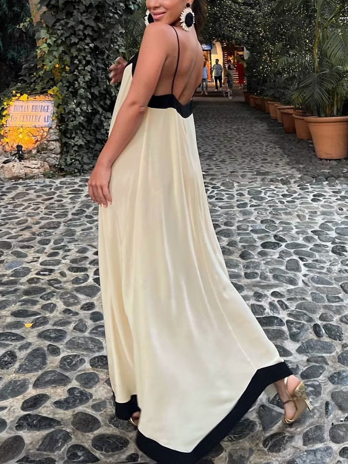 Sicily Aesthetiek Slip Lange Jurk