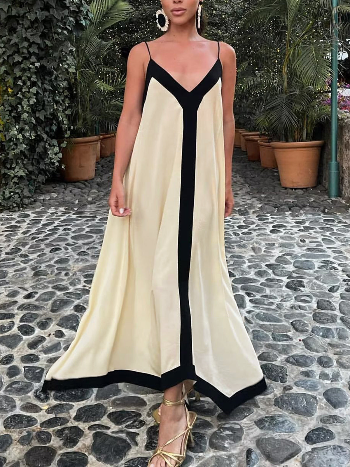 Sicily Aesthetiek Slip Lange Jurk