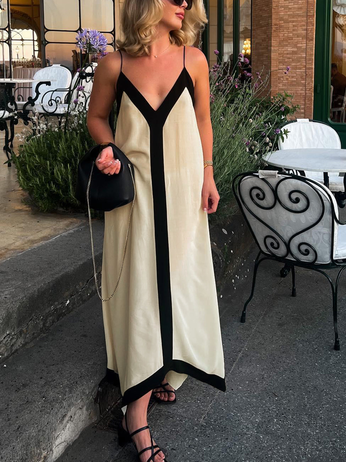 Sicily Aesthetiek Slip Lange Jurk
