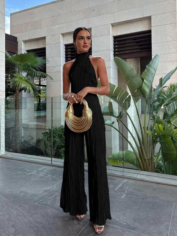 Crop Top met Wijd Uitlopende Broek