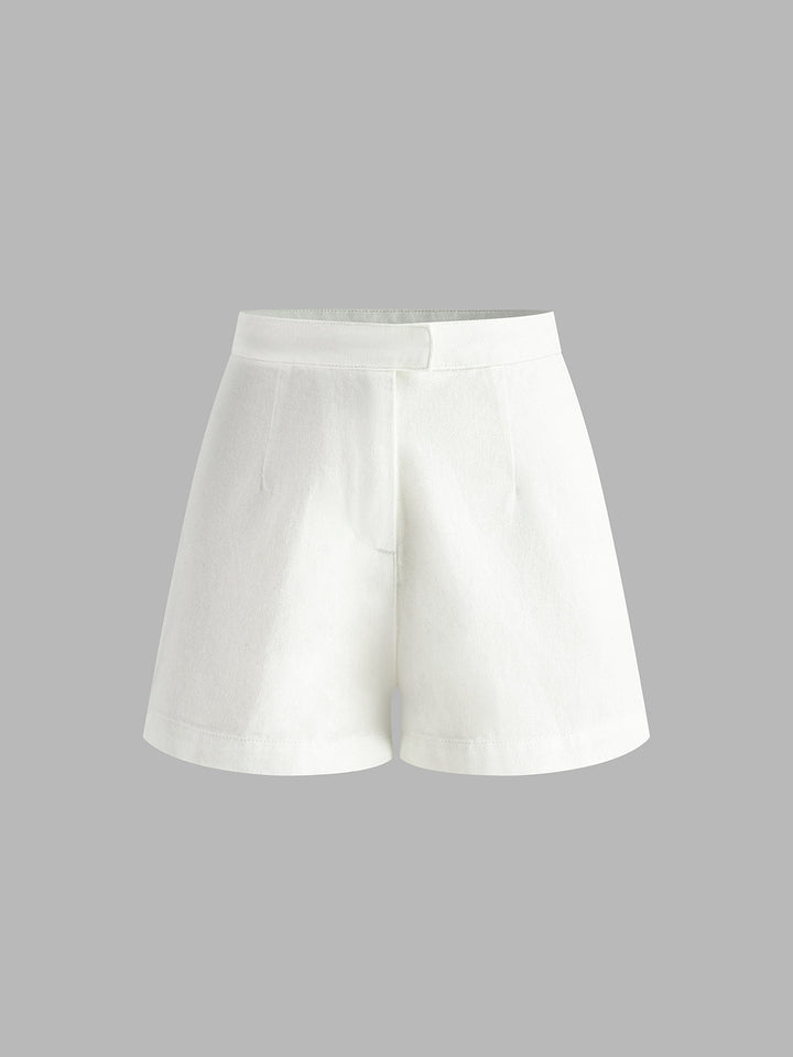 Denim Top met Shorts Set