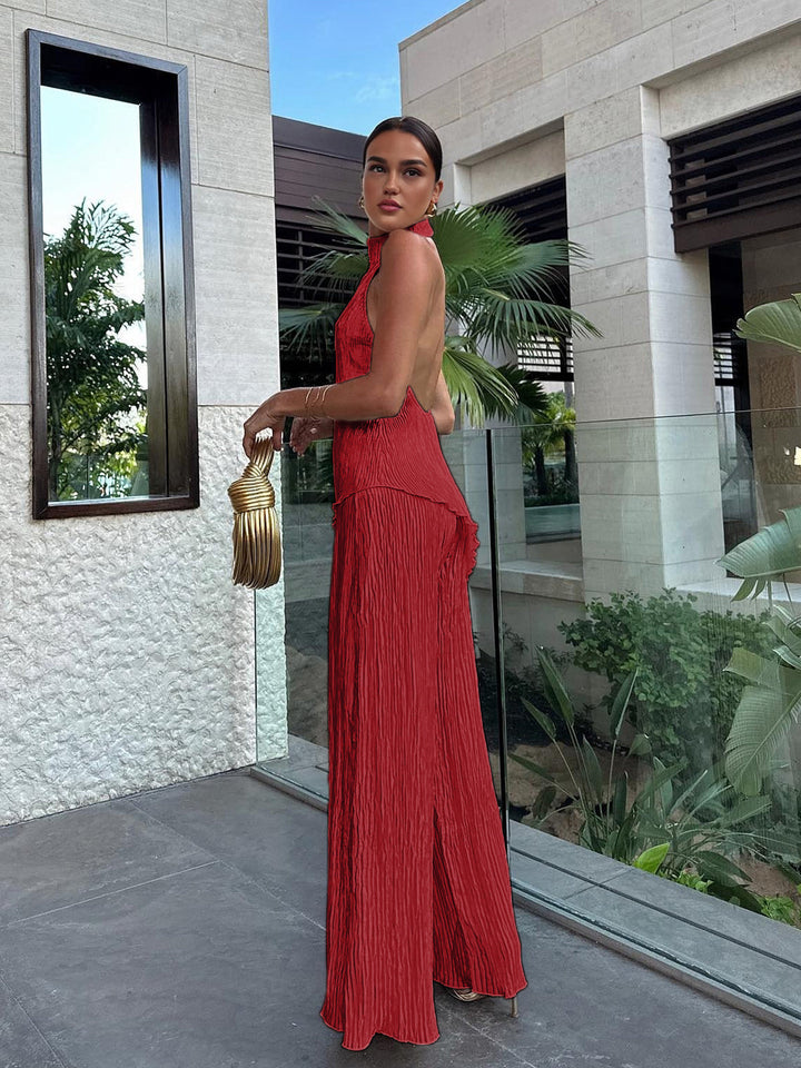 Crop Top met Wijd Uitlopende Broek