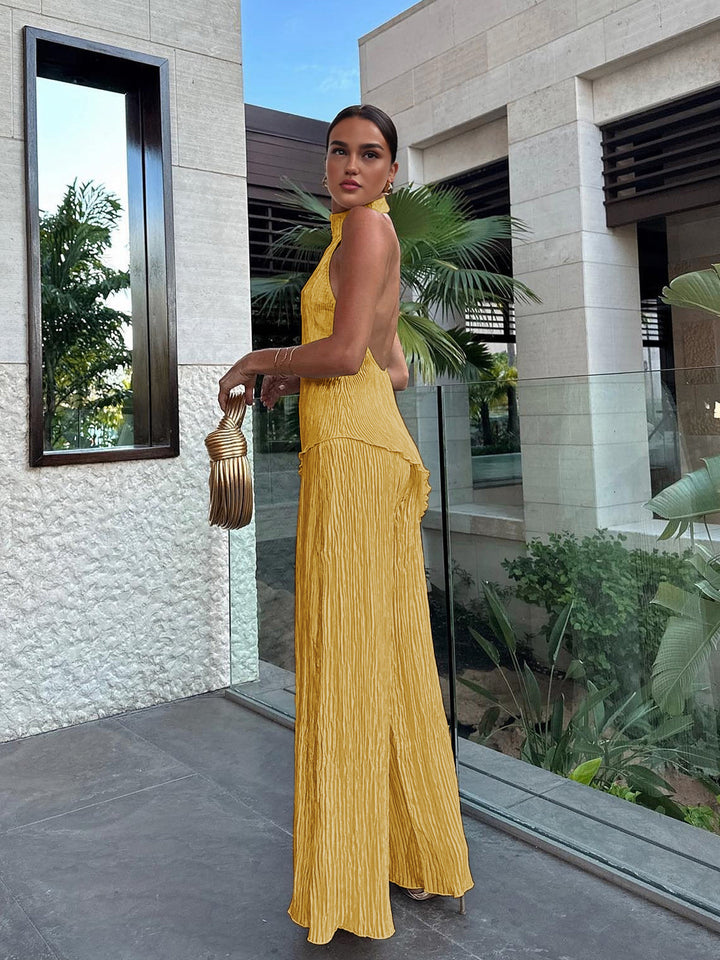 Crop Top met Wijd Uitlopende Broek