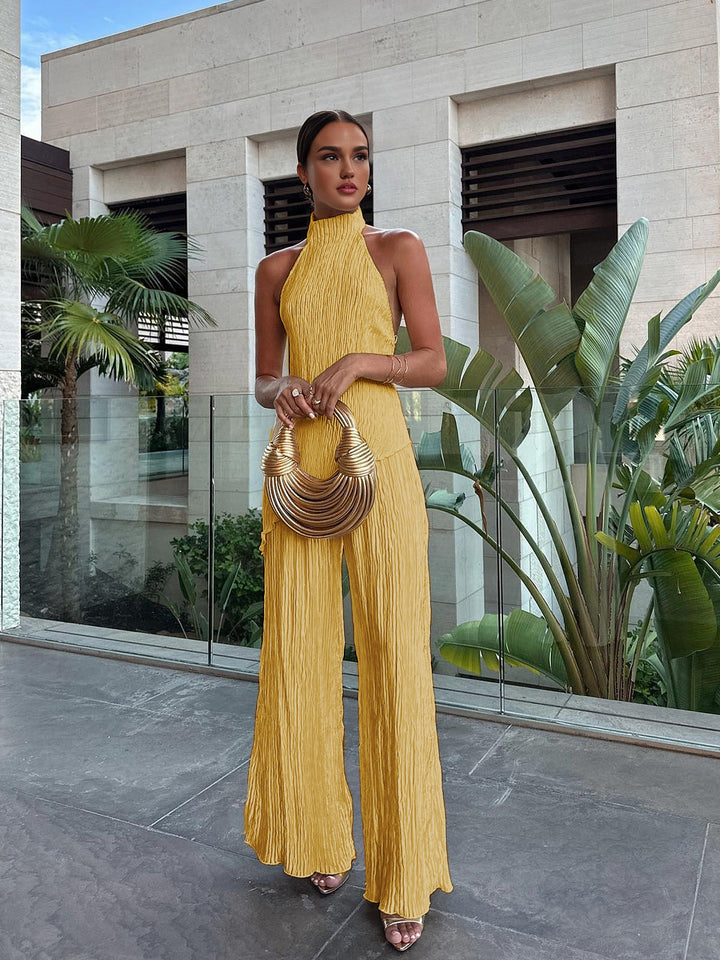 Crop Top met Wijd Uitlopende Broek