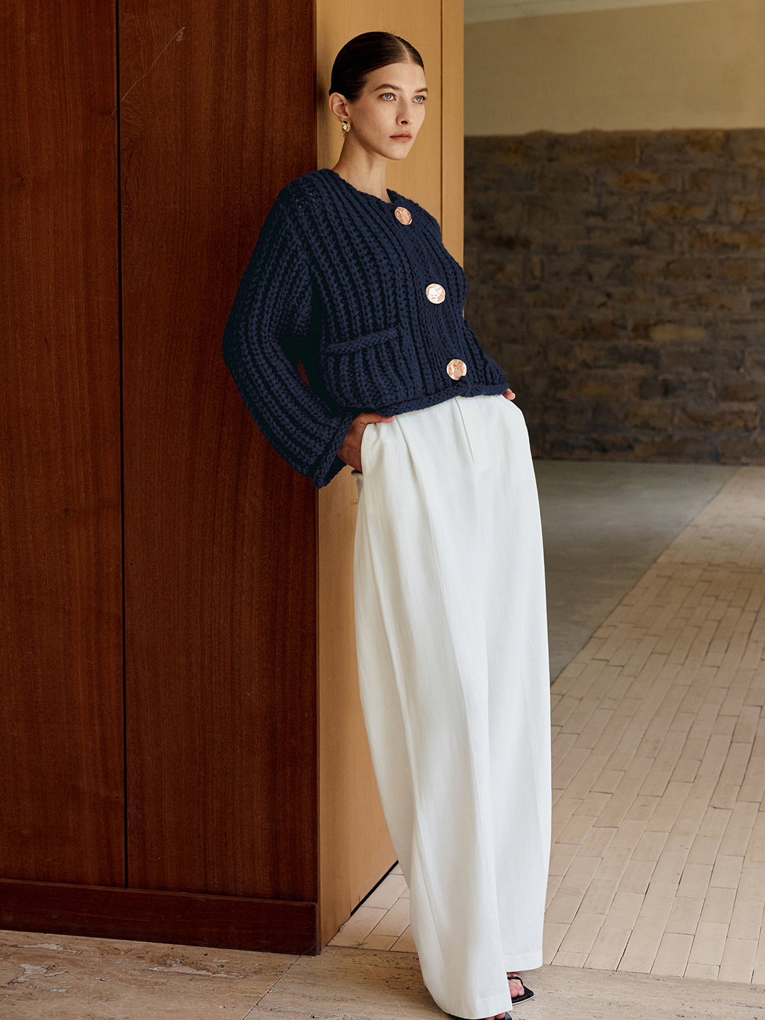 Gebreide Cardigan met Knopen