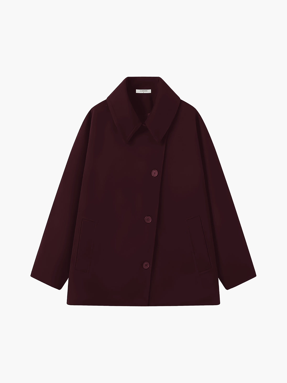 Effen Oversized Jas met Knopen en Zakken