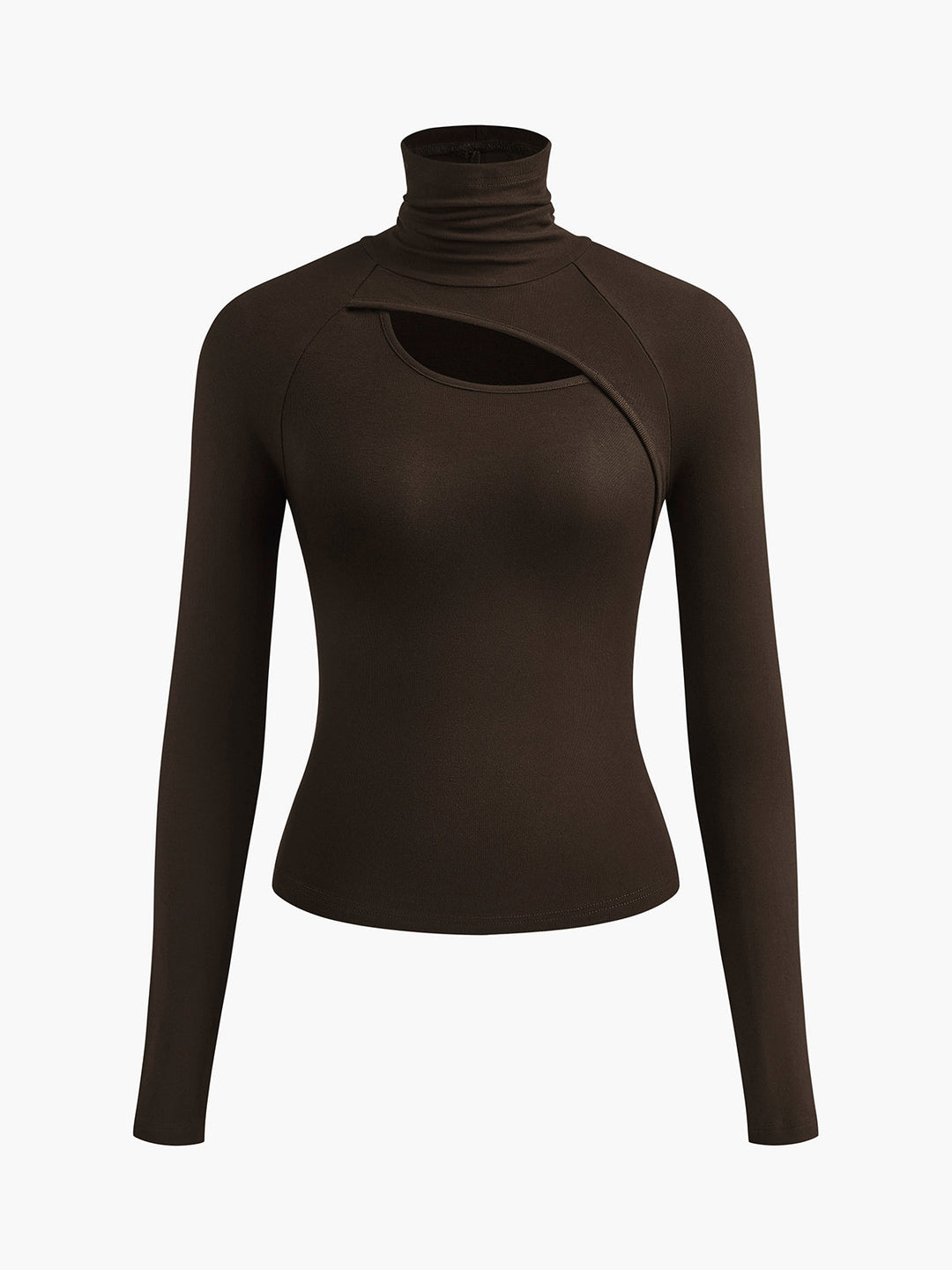 Cut-out Turtleneck Top