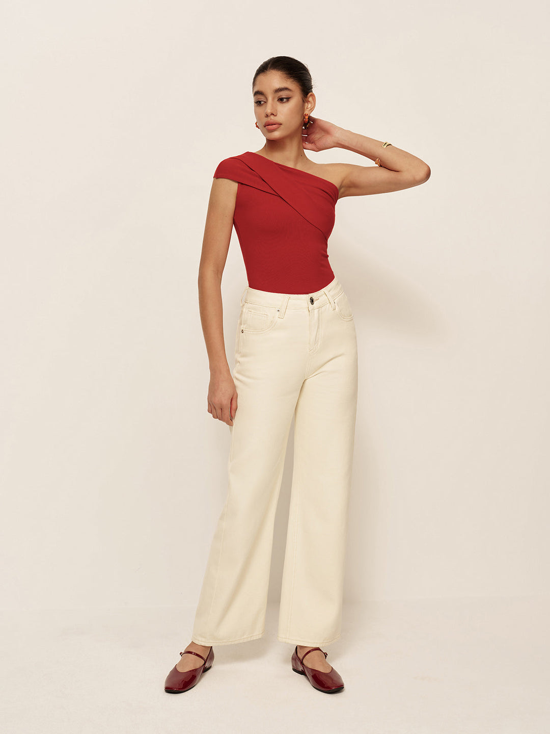 Halslijn Mouwloze Jersey Top