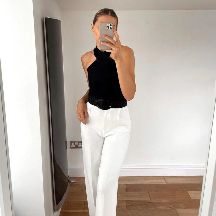 Elegante top met gekruiste band