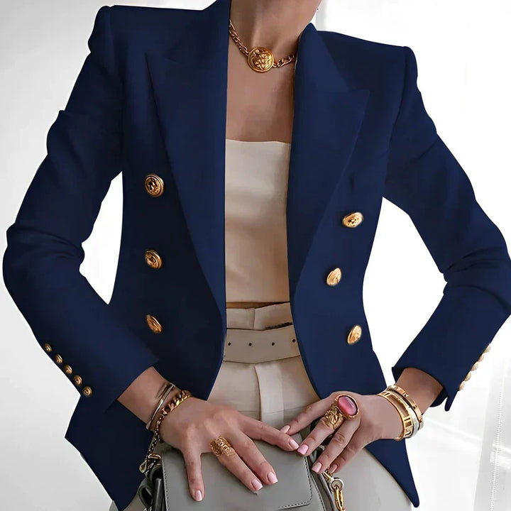 Dames Blazer Met Goudknoop | Kort
