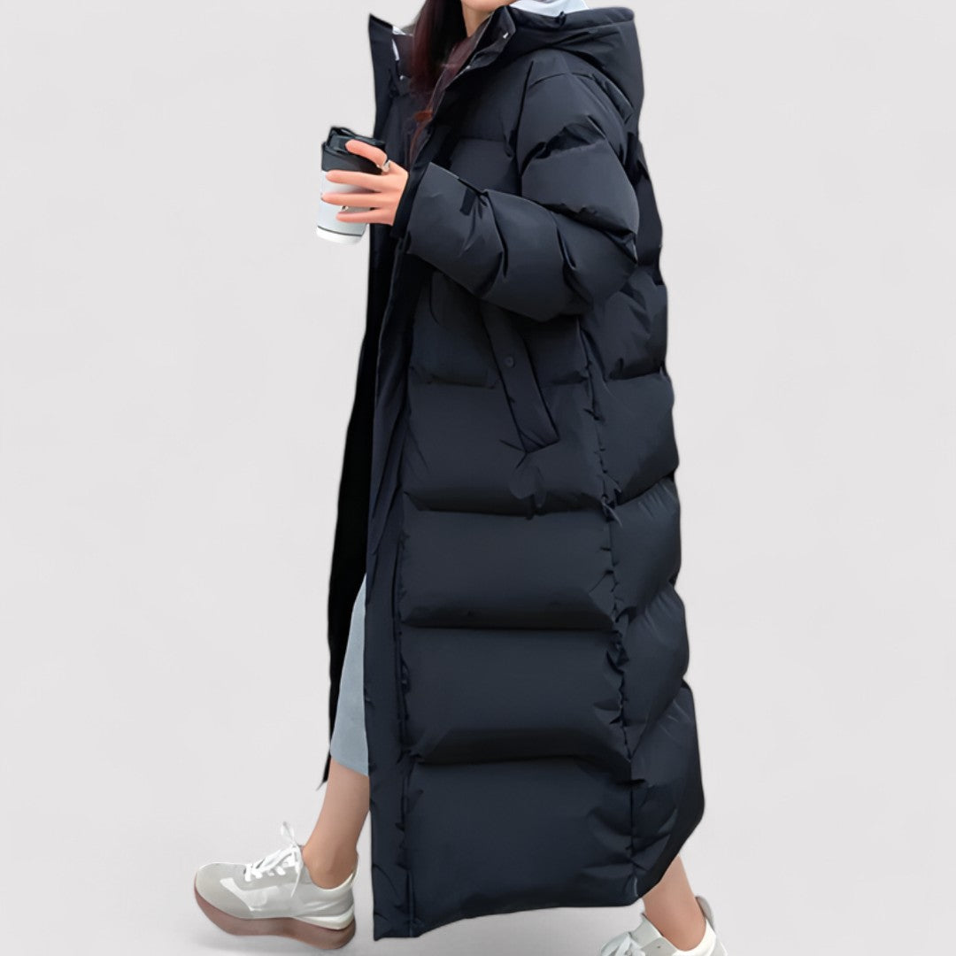 Dames Puffer Jas Lang Met Rits | Winter