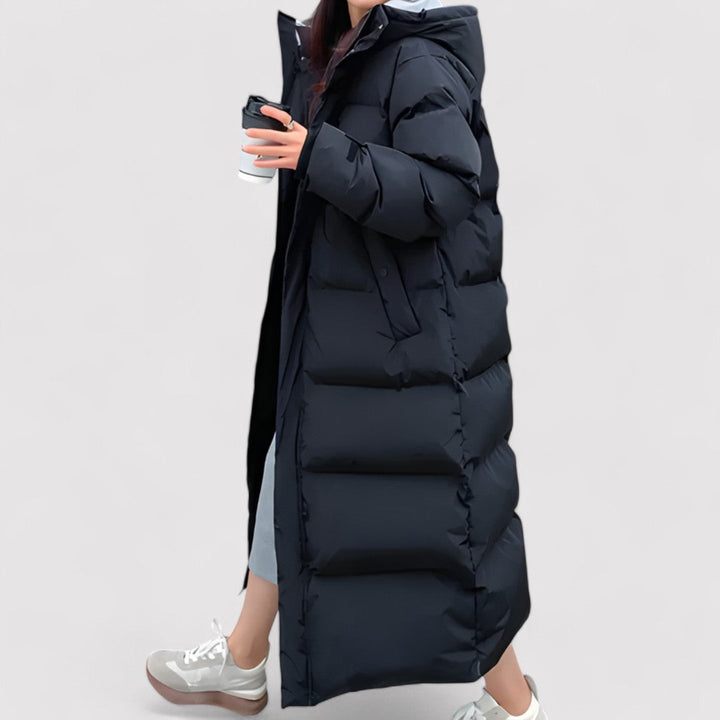 Dames Puffer Jas Lang Met Rits | Winter