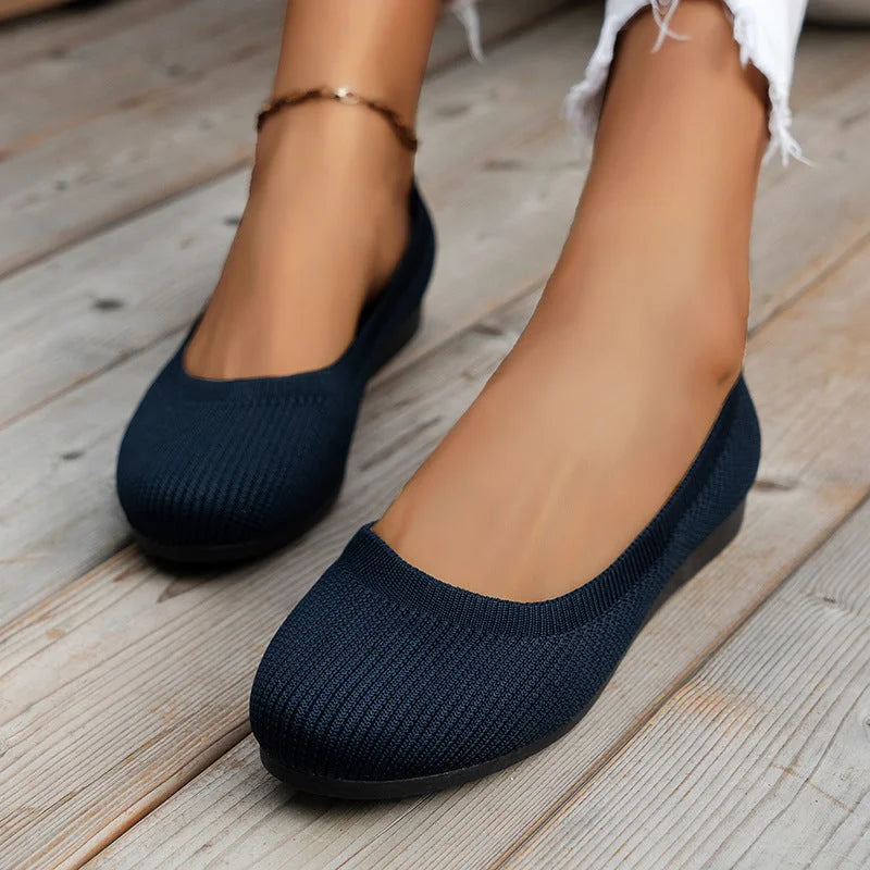 Dames comfort schoenen met ronde neus | Flats