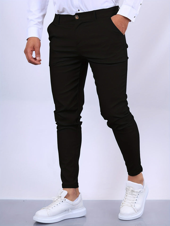 Heren Chino Broek Met Knop | Getailleerde