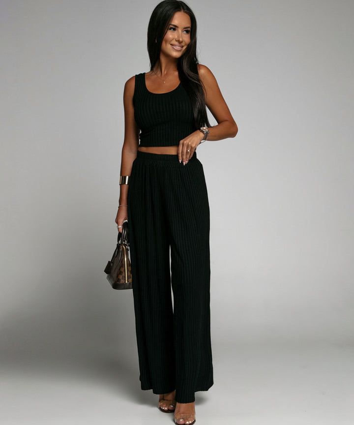 Zachte Rib Set Zwart