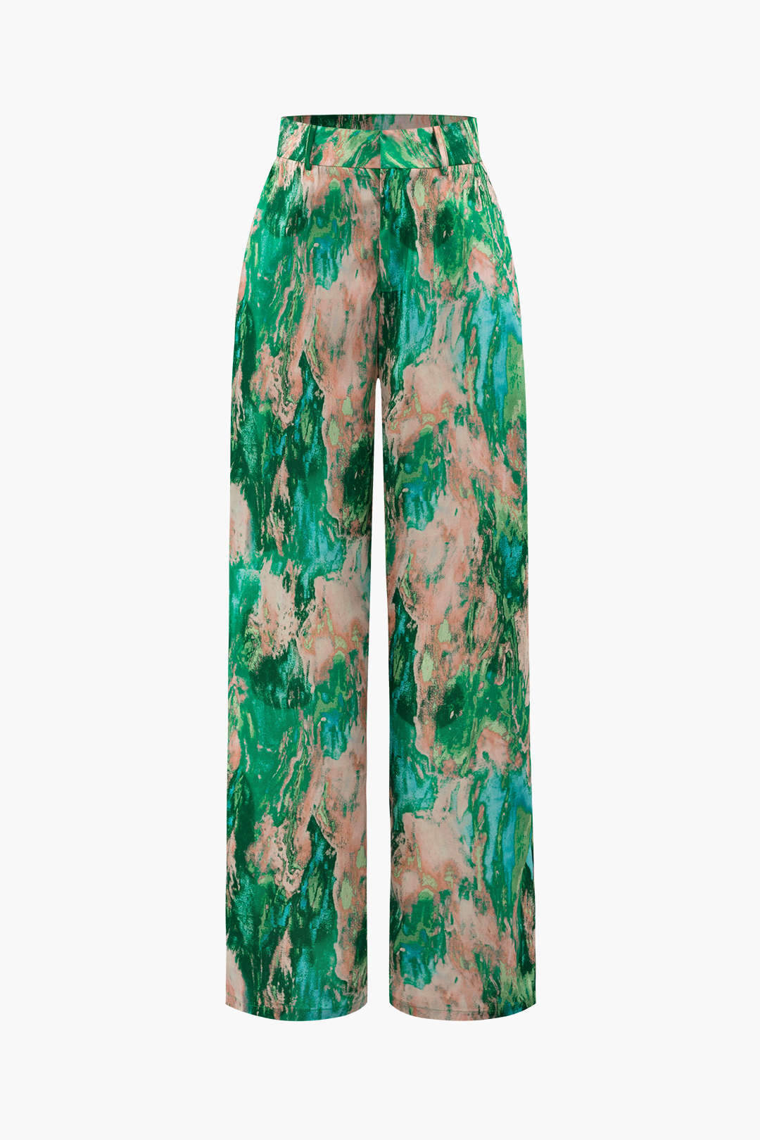 Marmerprint Hoge Taille Lange Broek