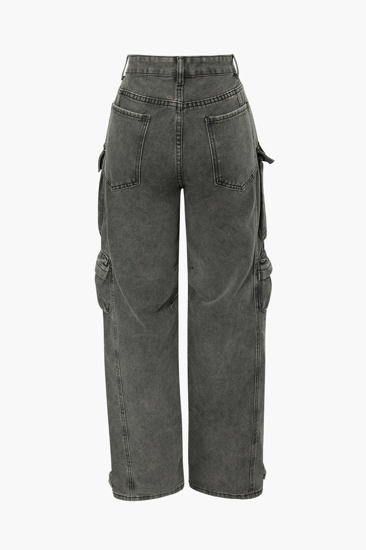 Multi-pocket Wijde Pijpen Cargo Jeans