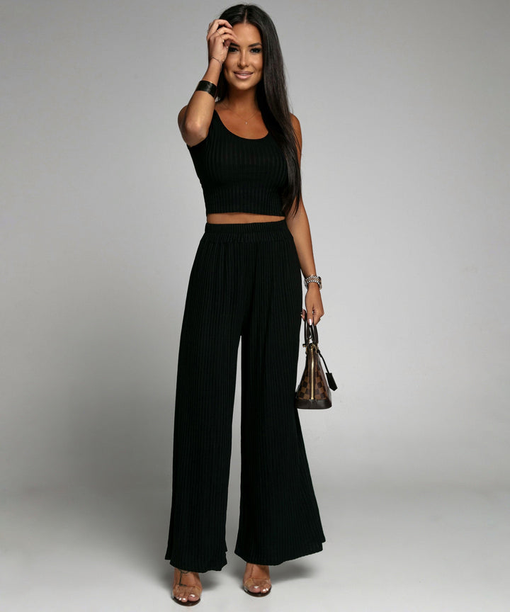 Zachte Rib Set Zwart