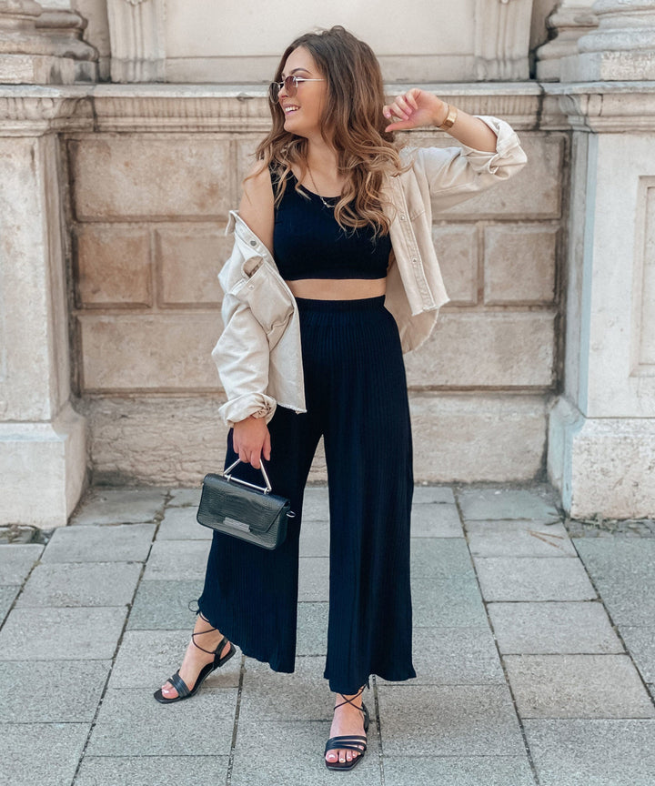 Zachte Rib Set Zwart