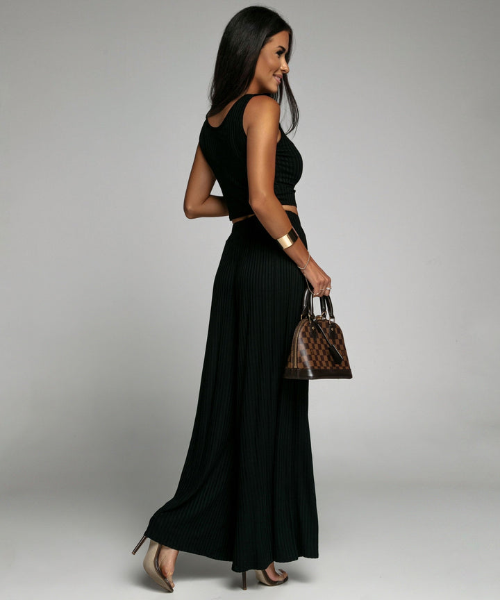 Zachte Rib Set Zwart